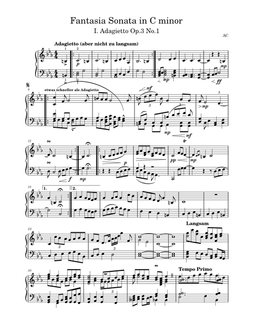 Fantasia Sonata in C minor Op.3 No.1