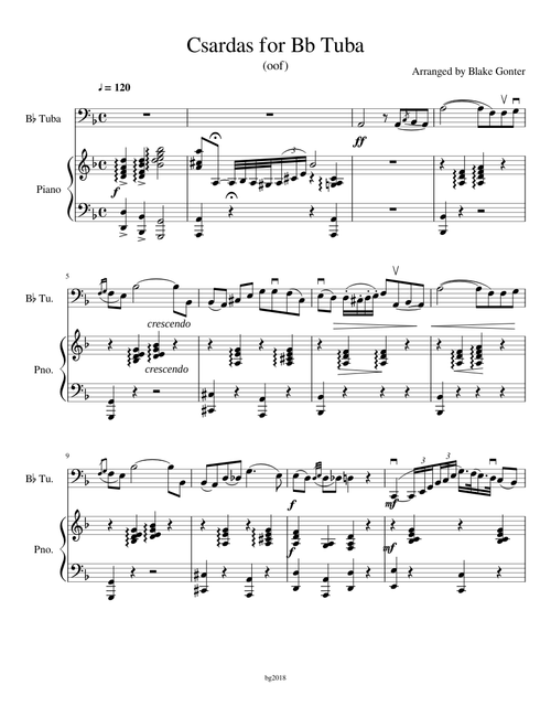 Csardas for Bb Tuba