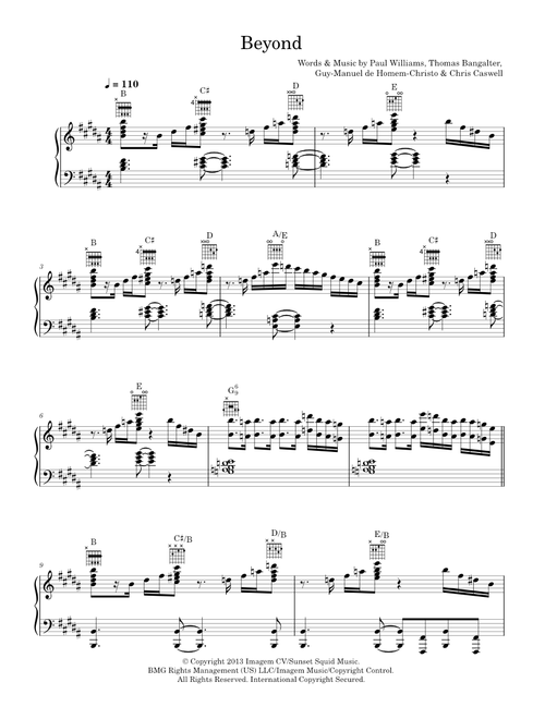 Beyond - Daft Punk (Piano-Vocal-Guitar (Piano Accompaniment))
