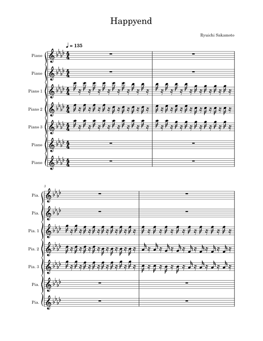 Trio Score Ryuichi Sakamoto 楽譜 楽譜】坂本龍一Trio / Scores の通販 by しおまめだいふく's