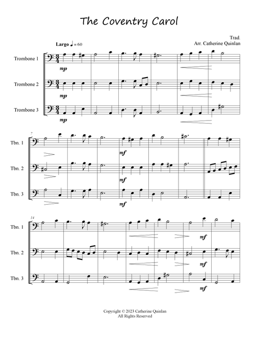 Coventry Carol (Arr. Catherine Quinlan) (Brass Ensemble)