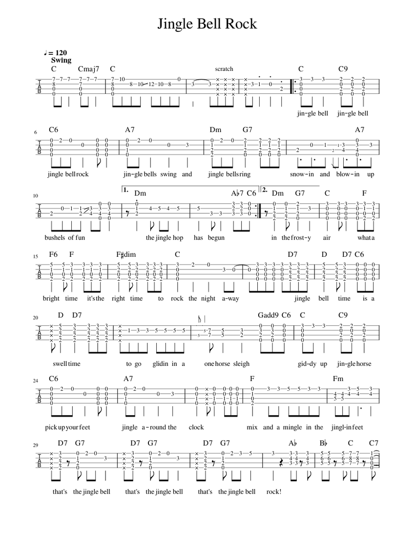 Jingle Rock - Chord Melody Sheet music for Ukulele (Solo) |