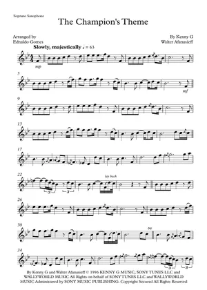 Champion Notes Play Official version of The Champion's Theme Sheet Music by Kenny G ...