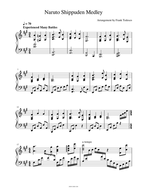 Naruto Shippuden Medley Piano