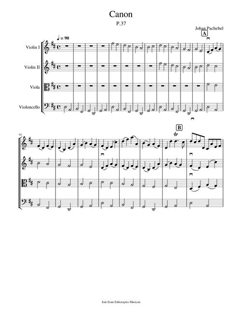 Canon - Johann Pachebel (Arr. Joas Erate) (String Quartet)