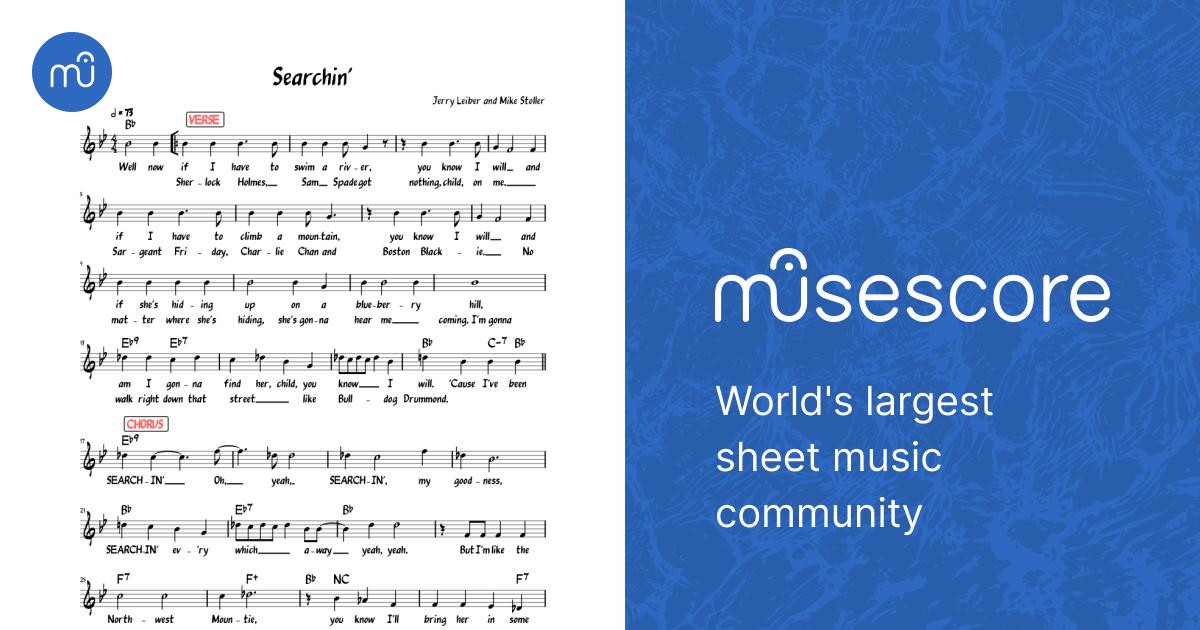 Searchin' (The Coasters) (Lead sheet with lyrics ) Sheet Music