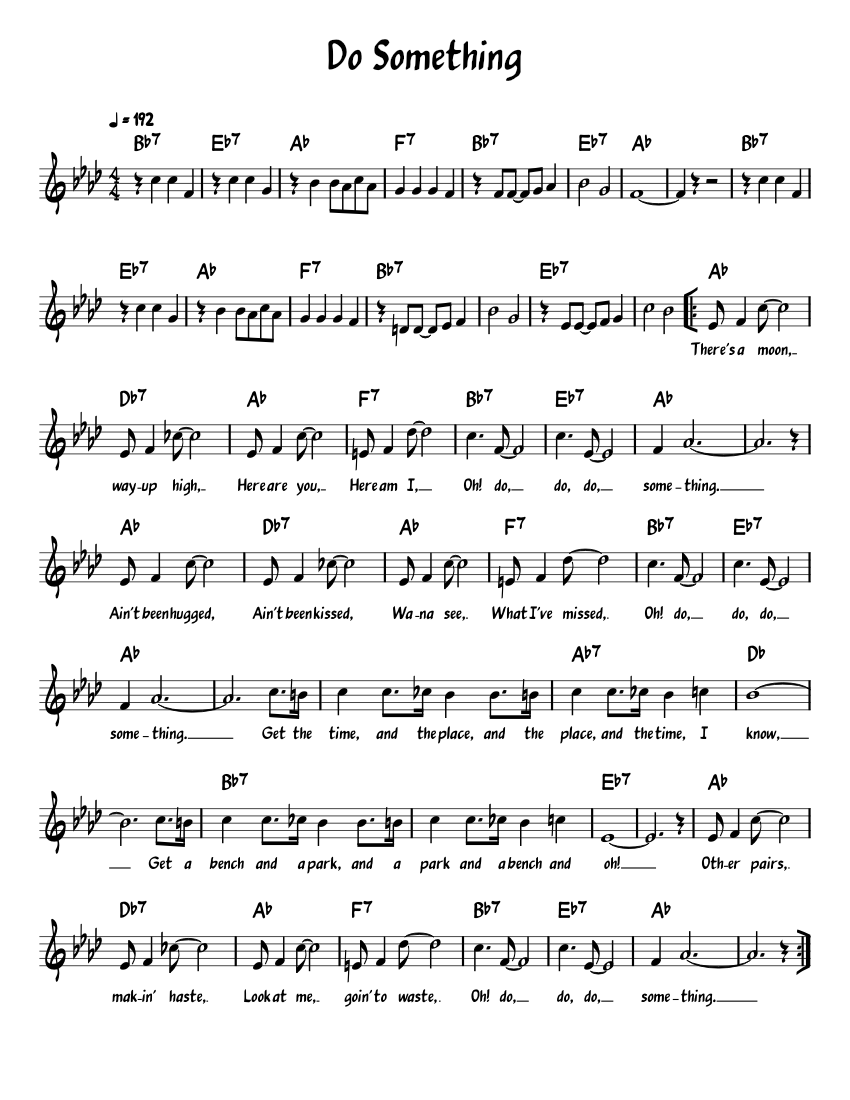 Do Something - Lead Sheet Sheet Music with Chords for Piano (Jazz Band ...