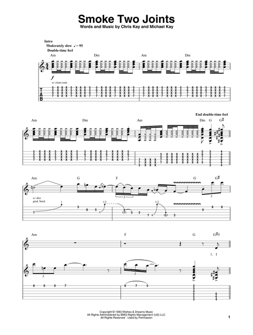 Smoke Two Joints - Sublime (Guitar Tab Play-Along)