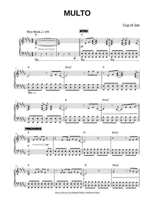 Multo - Cup of Joe (Piano)