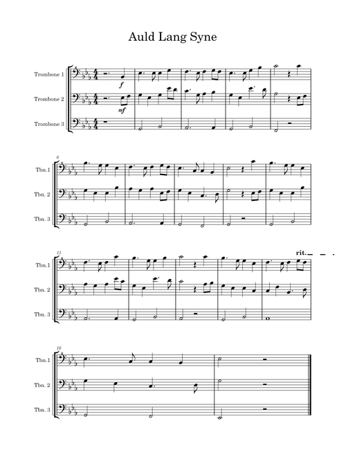Auld lang syne – Robert Burns Trombone Trio