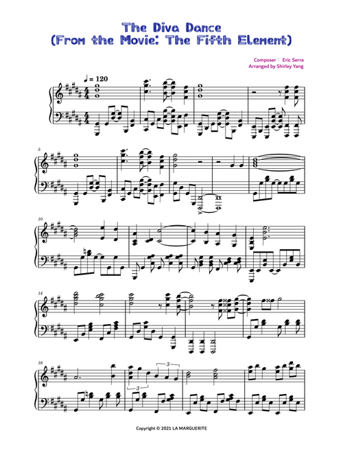 The Diva Dance (Arr. Shirley Yang) - Eric Serra (Piano Solo)