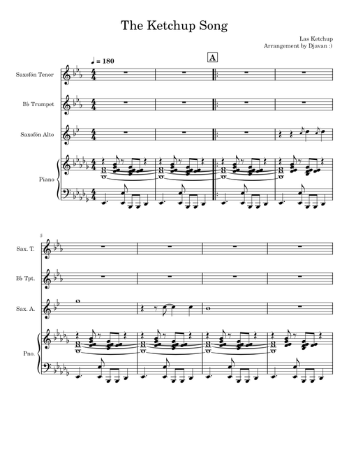 The ketchup song asereje – Las Ketchup Asereje for Mixed quintet