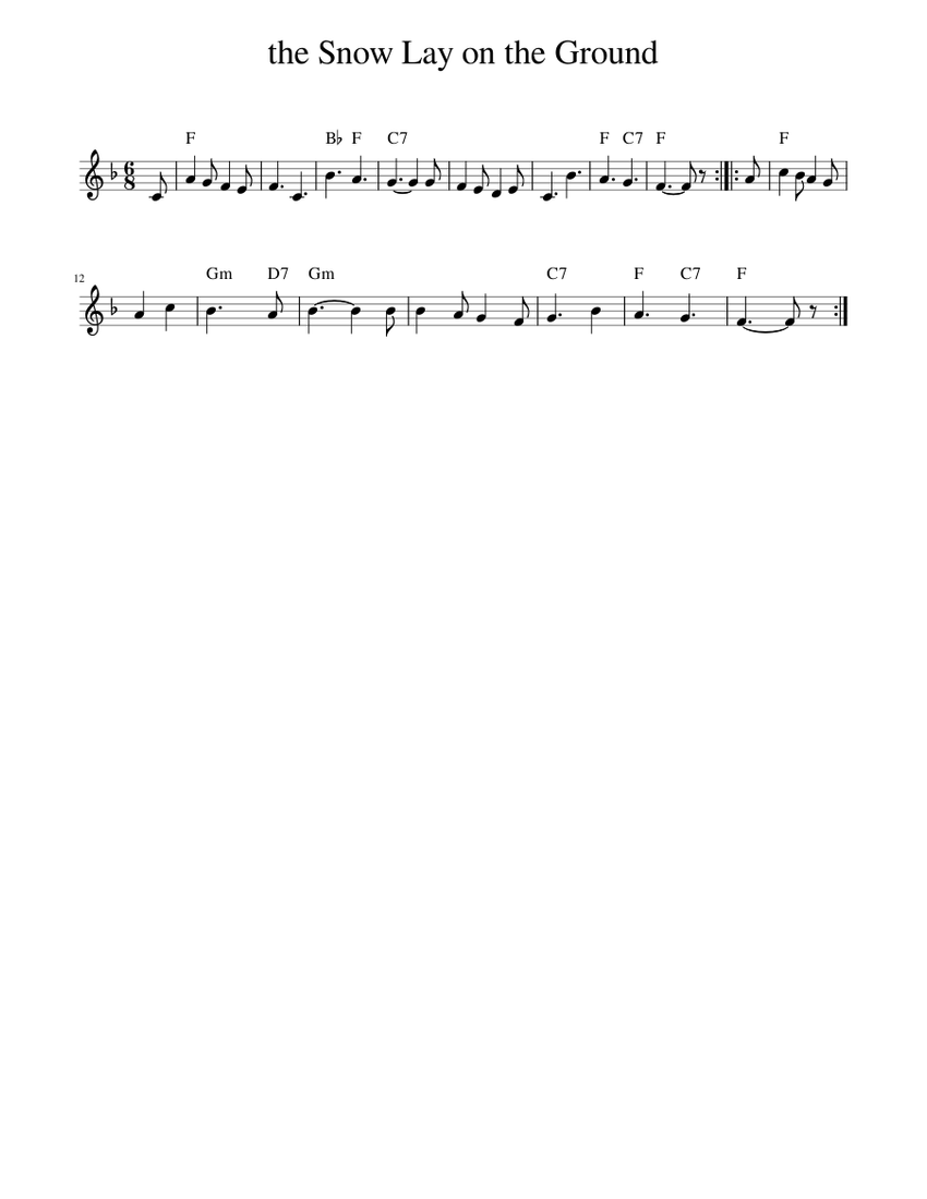 Snow Lay the Snow Lay on the Ground Sheet music for Piano (Solo) Easy ...