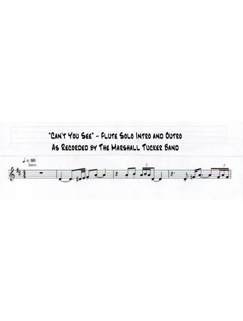 Can't You See (Arr. Mark Peotter) - Marshall Tucker Band (Flute Solo)