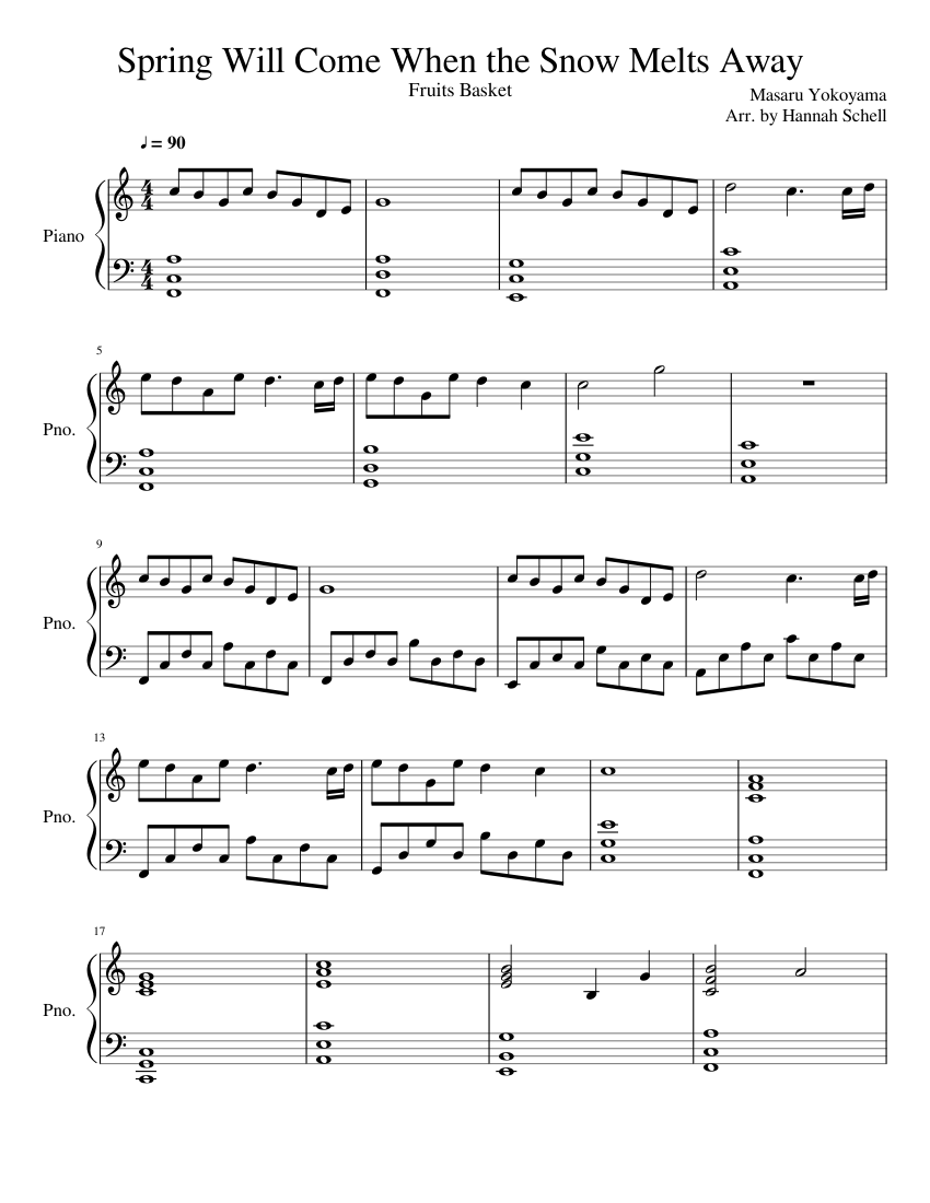 Spring Will Come When the Snow Melts Away - Fruits Basket Sheet