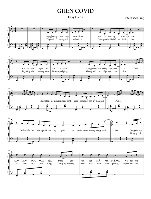 GHEN COVID  easy piano