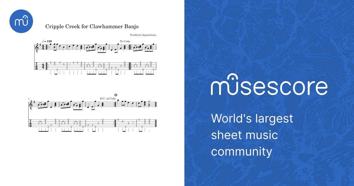 Cripple Creek Traditional Appalachian tune for Clawhammer Banjo Sheet music for Banjo Solo Musescore