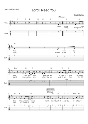 Play Official version of Lord i need you Sheet Music by Matt Maher for ...