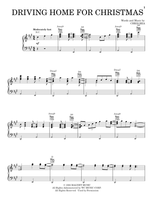 Driving Home For Christmas - Chris Rea (Piano-Vocal-Guitar)