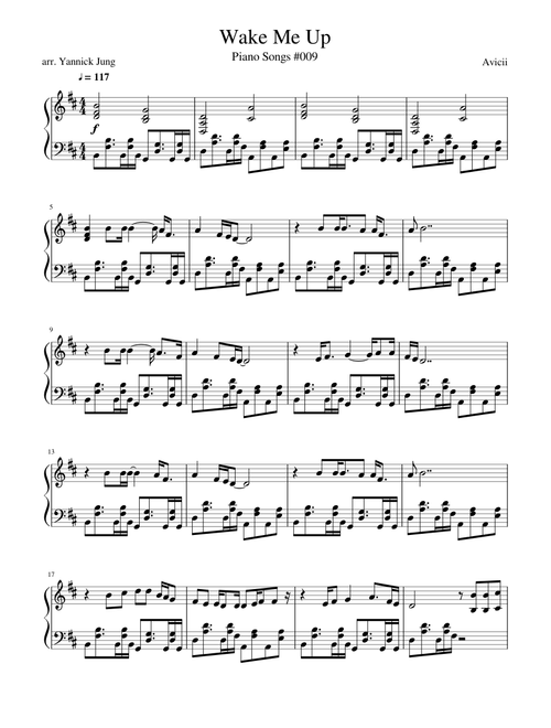 Wake Me Up - Avicii - Piano Arrangement