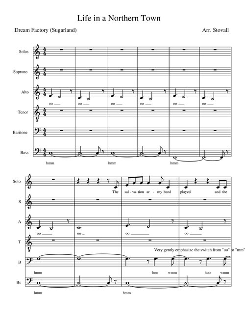 Life In A Northern Town (Arr. Lee Stovall) - Sugarland Featuring Little Big Town & Jake Owen (Choral, SATB)