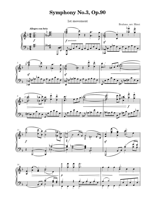 Brahms - Symphony No.3 Op.90, 1. Allegro con brio (solo)