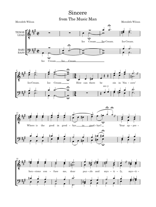 Sincere - from The Music Man