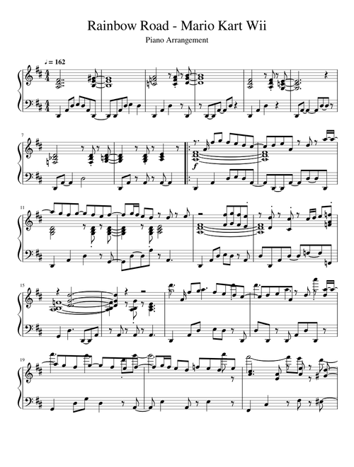 Rainbow Road - Mario Kart Wii - Piano Solo