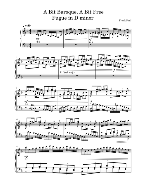 A Bit Baroque, A Bit Free (Fugue No. 1 in D Minor)