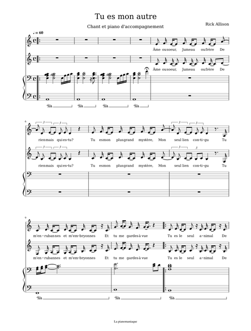 Tu es mon Autre, Rick allison, Lara Fabian, Mauranne