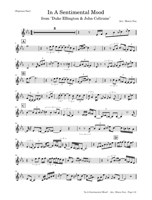 In A Sentimental Mood – John Coltrane (Soprano sax)