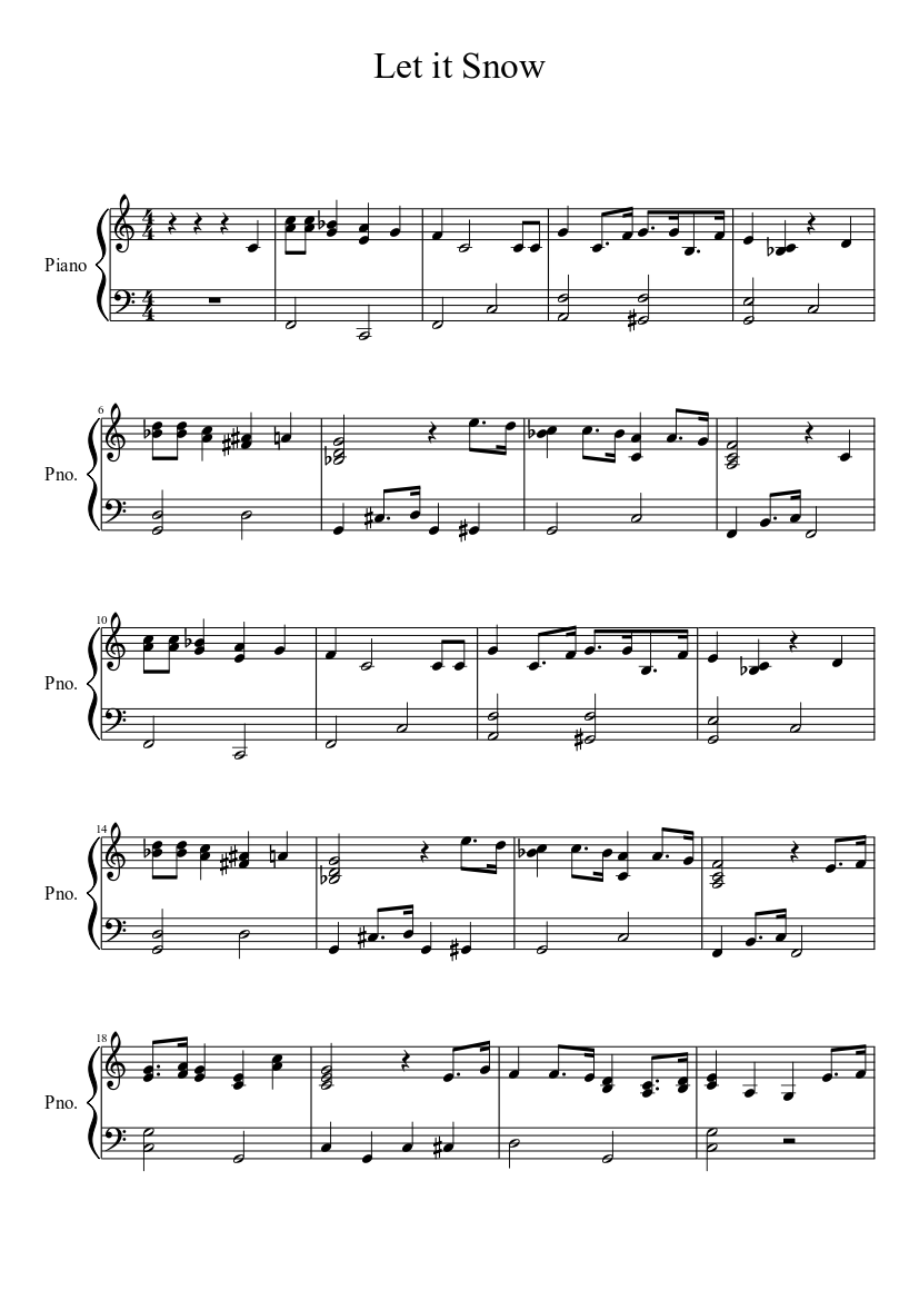 Snow Sheet music Piano | Musescore.com