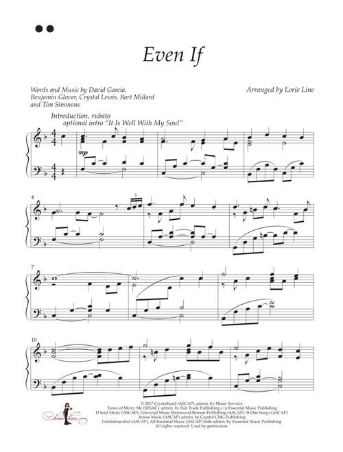Even If (Arr. Lorie Line) - MercyMe (Piano Solo)