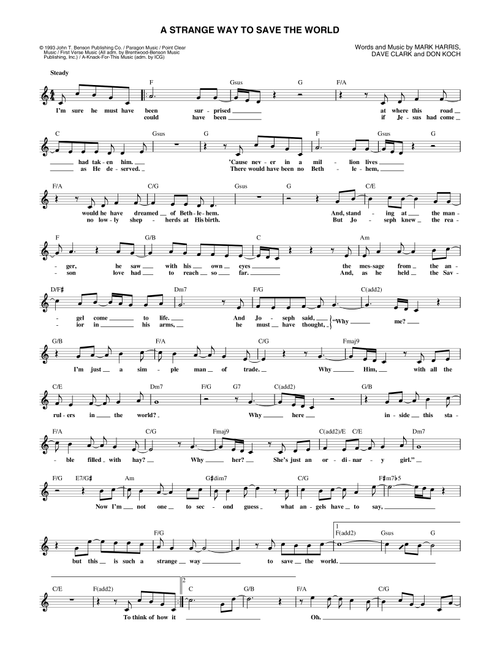 A Strange Way To Save The World - 4Him (Lead Sheet - Fake Book)