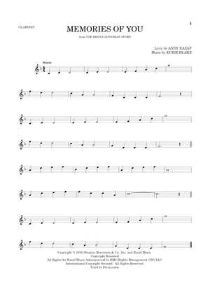 Play Official version of Memories of You Sheet Music by Eubie Blake for ...