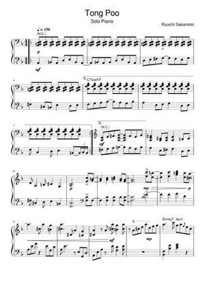Tong Poo - Ryuichi Sakamoto Sheet Music for Piano (Solo