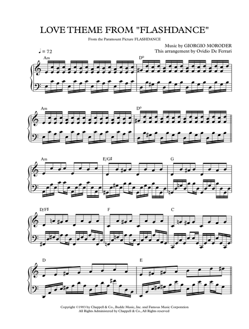 Love's Theme (Arr. Ovidio De Ferrari) - Giorgio Moroder (Piano Solo)