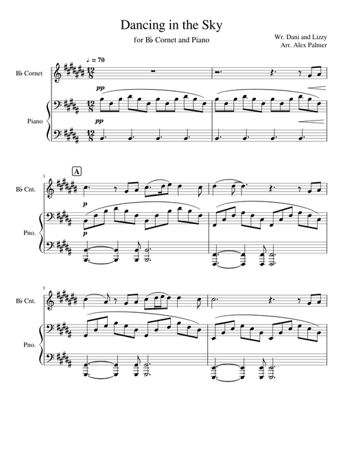 Dancing in the Sky by Dani and Lizzy - for Cornet and Piano