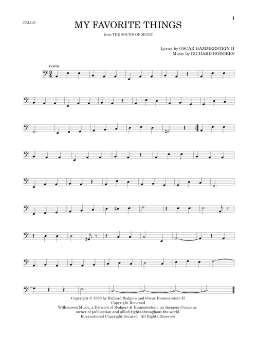 My Favorite Things (from The Sound Of Music) - Julie Andrews (Cello Solo)