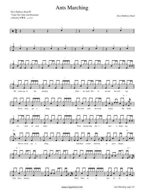 Ants Marching (Arr. COPYDRUM) - Dave Matthews Band (Drums)
