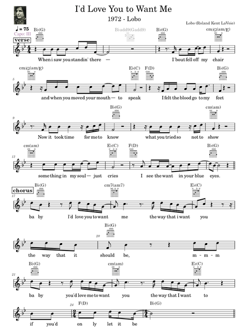 Id love you to want me – Lobo I'd love you to want me – Lobo