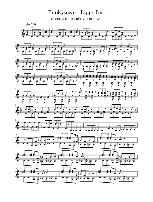 Funkytown – Inc. Lipps (arrangement for solo violin)