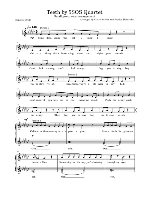 Teeth – Five Seconds of Summer Vocal Quartet