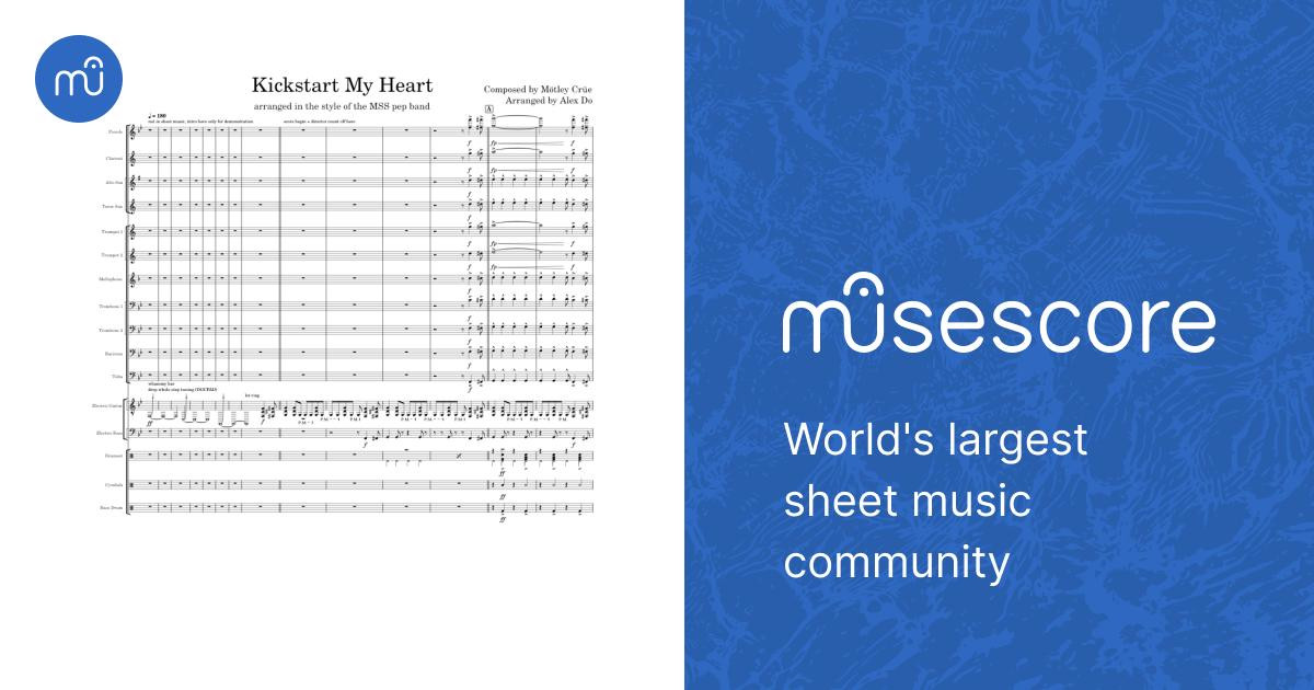 Kickstart My Heart – Mötley Crüe (pep band arrangement) Sheet 