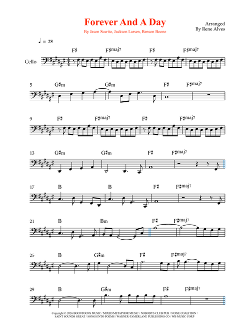 Forever And A Day (Arr. Rene Alves) - Benson Boone, Jason Suwito, Jackson Larsen (Cello Solo)