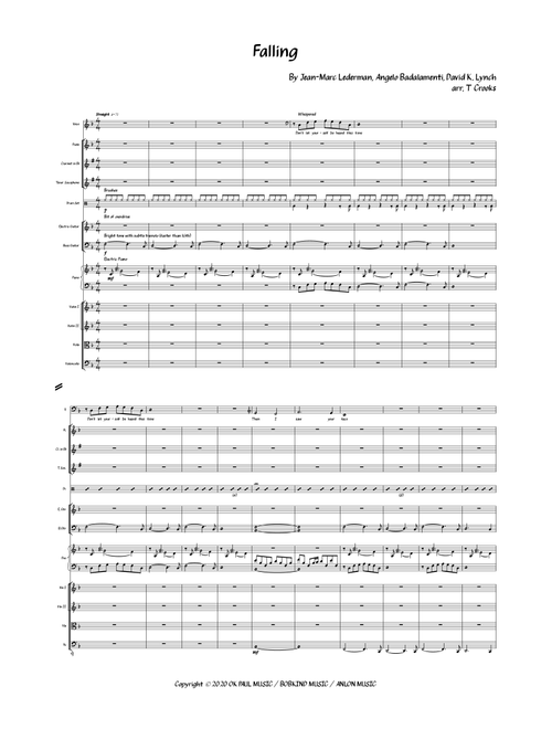 Falling (Arr. T Crooks) - Angelo Badalamenti (Large Ensemble)