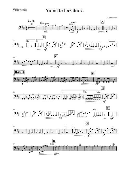 Yume to Hazakura-Violoncello
