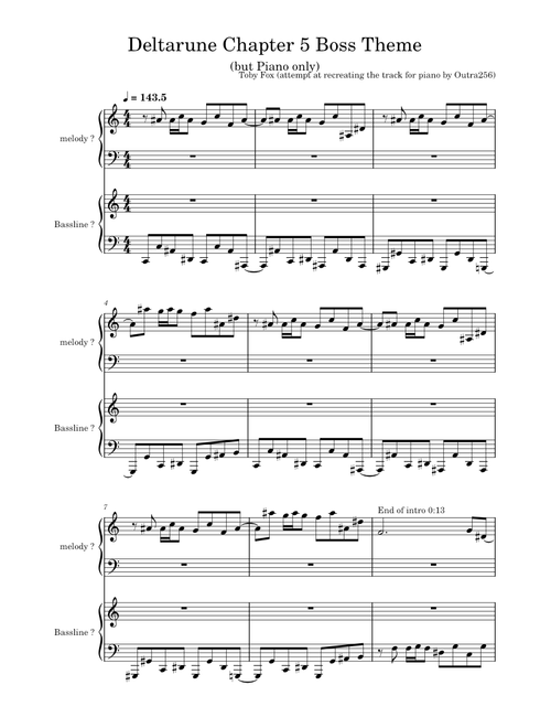 Deltarune Chapter 5 : Petal Dance – Toby Fox (recreated for the piano by Outra256)