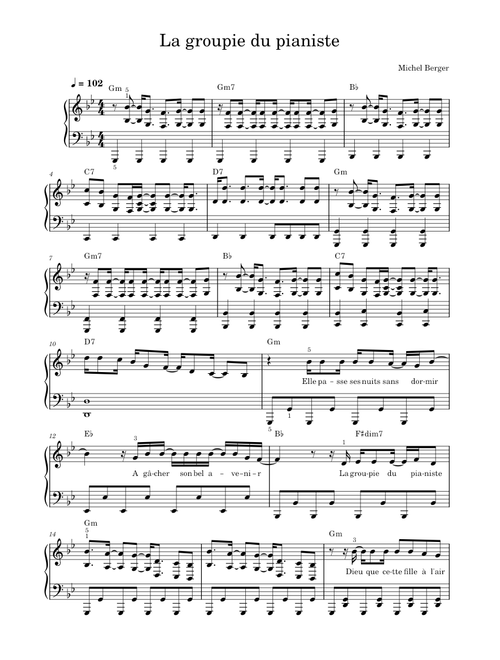 La groupie du pianiste – Michel Berger - Piano