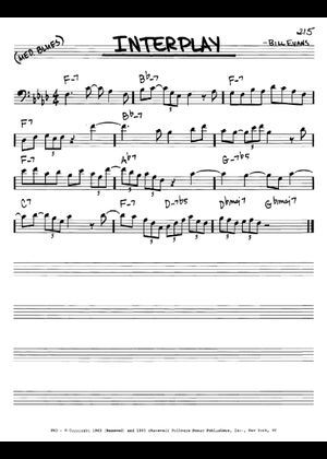 Interplay – Bill Evans Sheet Music with Chords for Piano, Flute